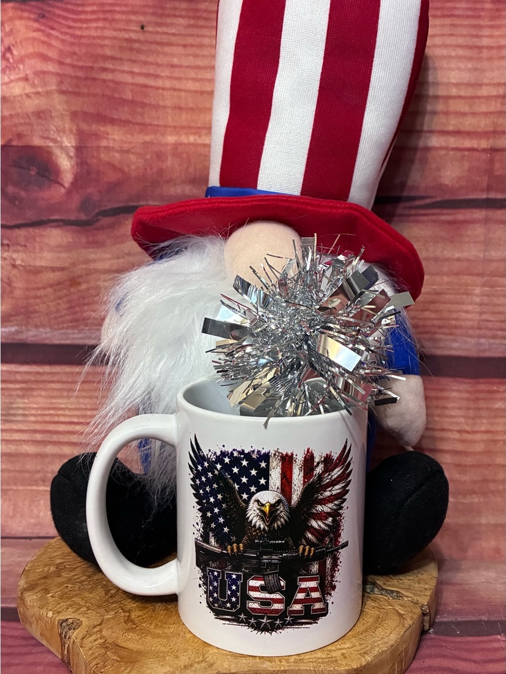 Patriotic USA Eagle Coffee Mug - American Flag Design